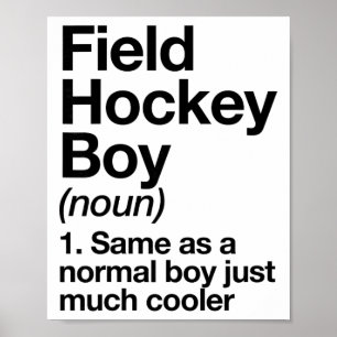 Field Hockey Boy Definition Funny Sports Poster