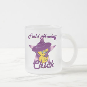 Field Hockey Chick #9 Frosted Glass Coffee Mug