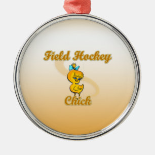 Field Hockey  Chick Metal Tree Decoration