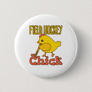 Field Hockey Chick Women Girls 6 Cm Round Badge