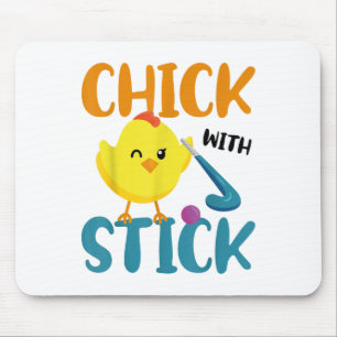 Field Hockey Chicken Chick With Stick _1  Mouse Mat