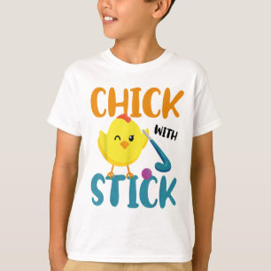 Field Hockey Chicken Chick With Stick _1 T-Shirt