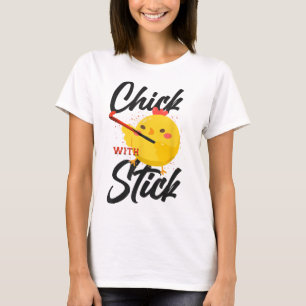 Field Hockey Chicken Chick With Stick _3 T-Shirt