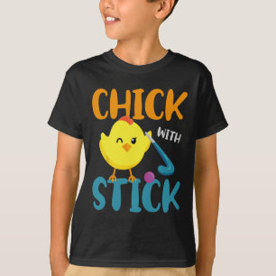 Field Hockey Chicken Chick With Stick T-Shirt
