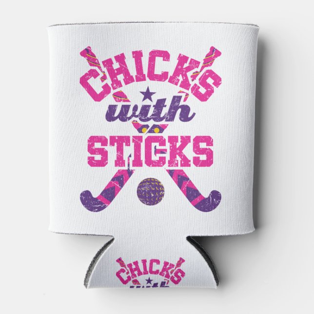Field Hockey Chicks with Sticks Can Cooler (Front)