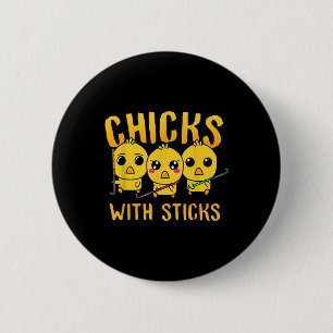 Field Hockey Chicks With Sticks Cute Field Hockey 6 Cm Round Badge
