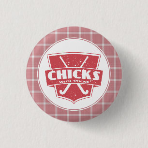 Field Hockey Chicks With Sticks Pin