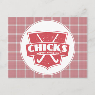 Field Hockey Chicks With Sticks Post Card
