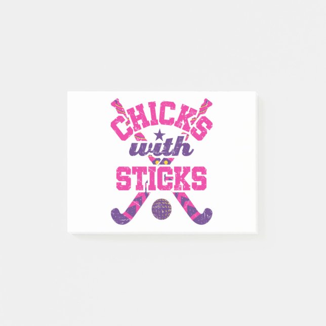 Field Hockey Chicks with Sticks Post-it Notes (Front)