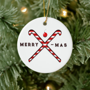 Field Hockey Christmas Ceramic Tree Decoration