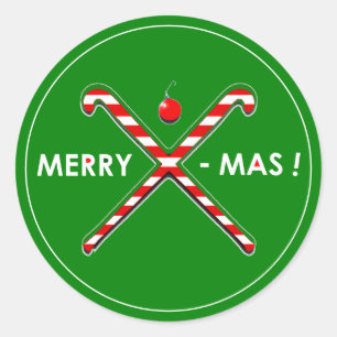 Field Hockey Christmas Classic Round Sticker