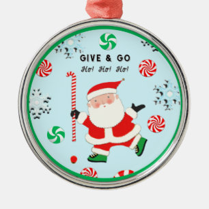 Field Hockey Christmas Collectable Metal Tree Decoration