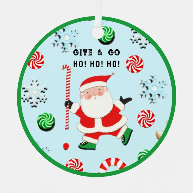 Field Hockey Christmas Collectible Metal Tree Decoration (Front)