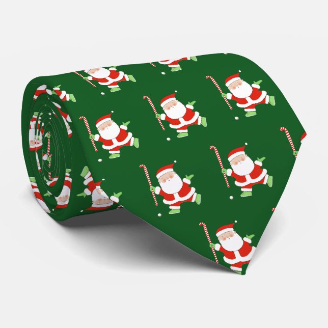 Field Hockey Christmas Guy Tie (Rolled)