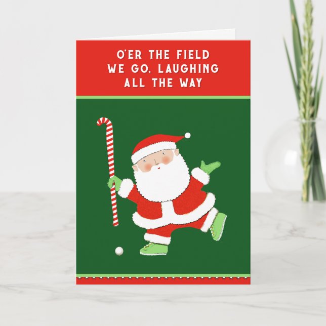 Field Hockey Christmas Holiday Card (Front)