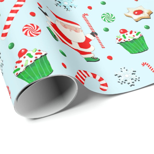 Field Hockey Christmas Holiday Gift Wrapping Paper (Roll Corner)