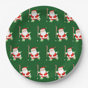 Field Hockey Christmas Paper Plate