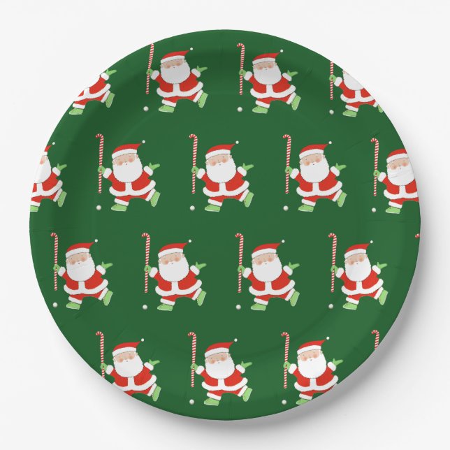 Field Hockey Christmas Paper Plate (Front)