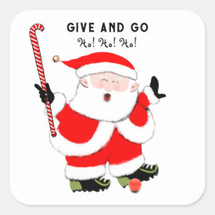 Field Hockey Christmas Square Sticker