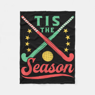 Field Hockey Christmas Tis The Season Cute Player Fleece Blanket
