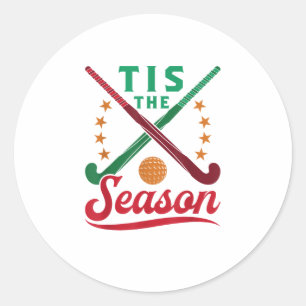 Field Hockey Christmas Tis The Season Player Holid Classic Round Sticker