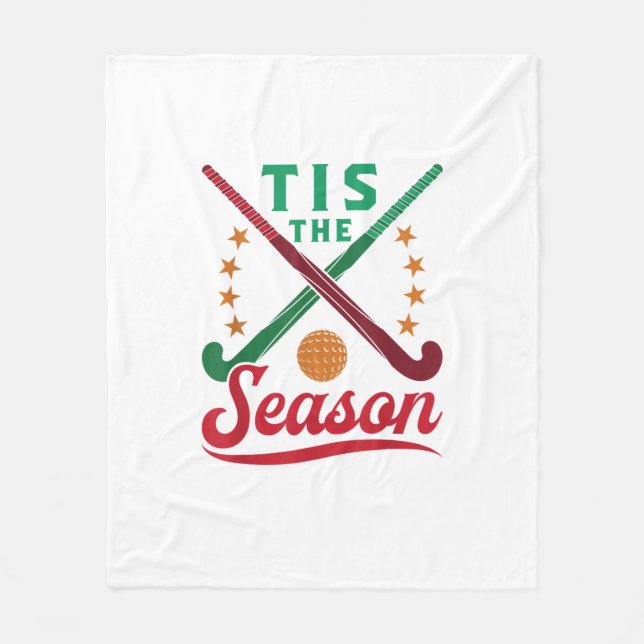 Field Hockey Christmas Tis The Season Player Holid Fleece Blanket (Front)