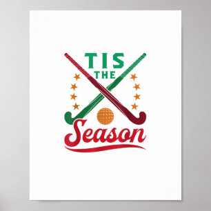Field Hockey Christmas Tis The Season Player Holid Poster