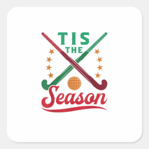 Field Hockey Christmas Tis The Season Player Holid Square Sticker