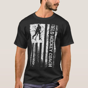 Field Hockey Coach American Flag Vintage T-Shirt