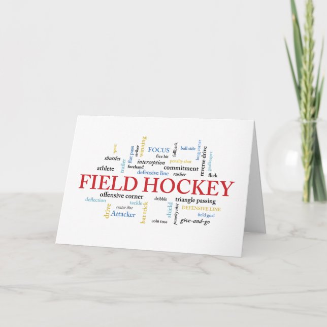 Field Hockey Coach Birthday in Words Card (Front)