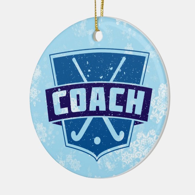 Field Hockey Coach Christmas Tree Decoration (Left)