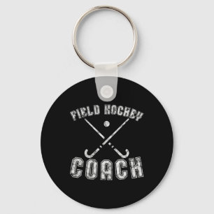 Field Hockey Coach Gifts Distressed Field Hockey C Key Ring