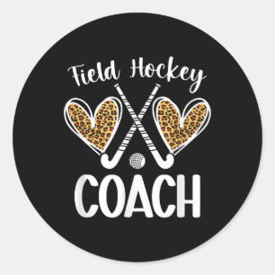 Field Hockey Coach Hearts Field Hockey Coach Classic Round Sticker