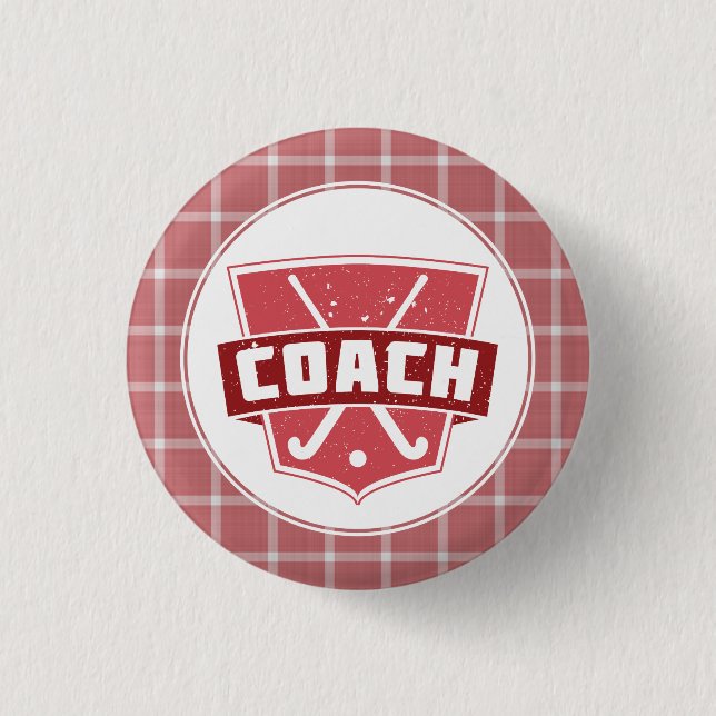 Field Hockey Coach Pin Badge (Front)