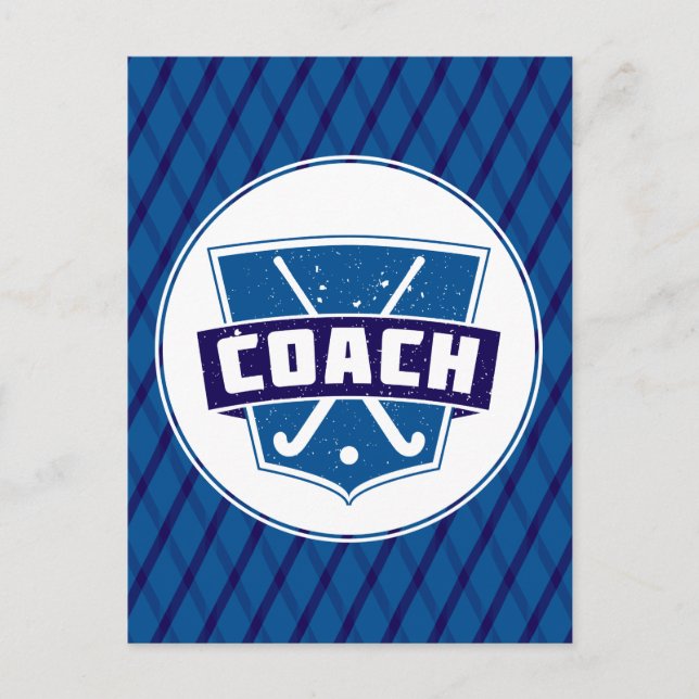 Field Hockey Coach Shield Post Card (Front)