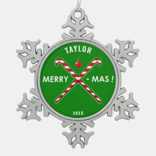Field Hockey Collectable Snowflake Pewter Christmas Ornament