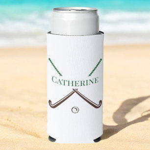 Field Hockey Crossed Sticks Custom Seltzer Can Cooler