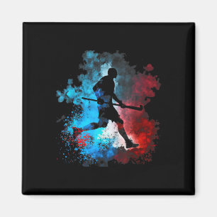 Field Hockey Field Hockey Player Flames Retro Fiel Magnet
