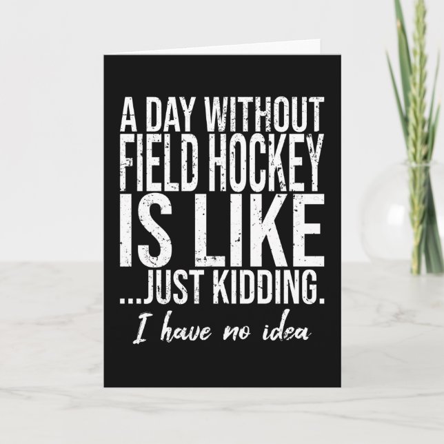 Field Hockey funny sports gift Card (Front)