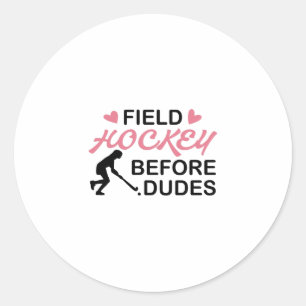 Field Hockey Girl Classic Round Sticker