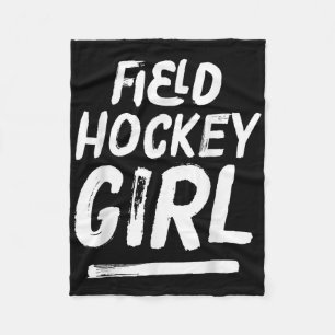 Field Hockey Girl Distressed Hockey Fleece Blanket