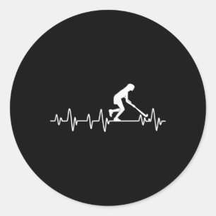 Field Hockey Girl Heartbeat Women Field Hockey Classic Round Sticker