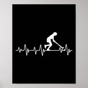 Field Hockey Girl Heartbeat Women Field Hockey  Poster