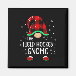 Field Hockey Gnome Buffalo Plaid Matching Family C Magnet