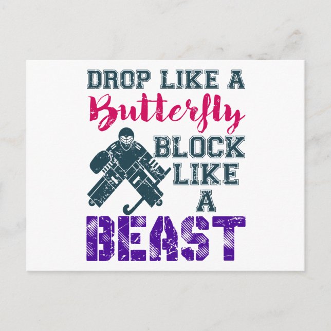 Field Hockey Goalie Block Like a Beast Postcard (Front)