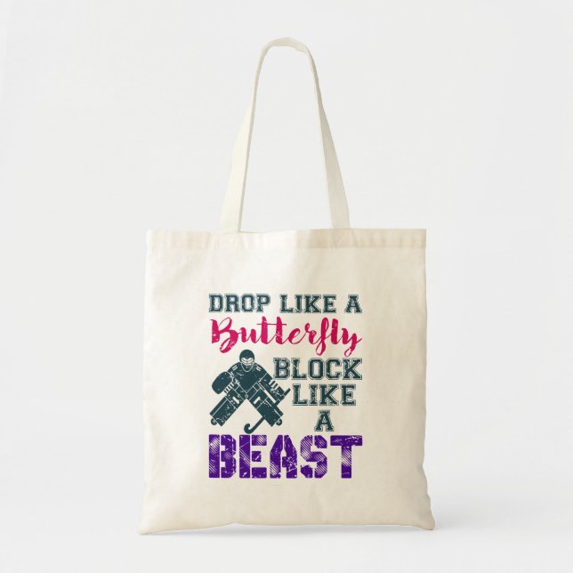 Field Hockey Goalie Block Like A Beast Tote Bag (Front)