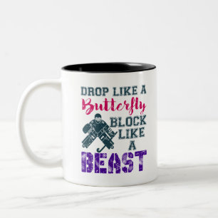 Field Hockey Goalie Block Like a Beast Two-Tone Coffee Mug