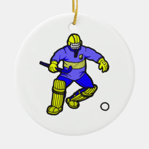 Field Hockey goalie Ceramic Tree Decoration