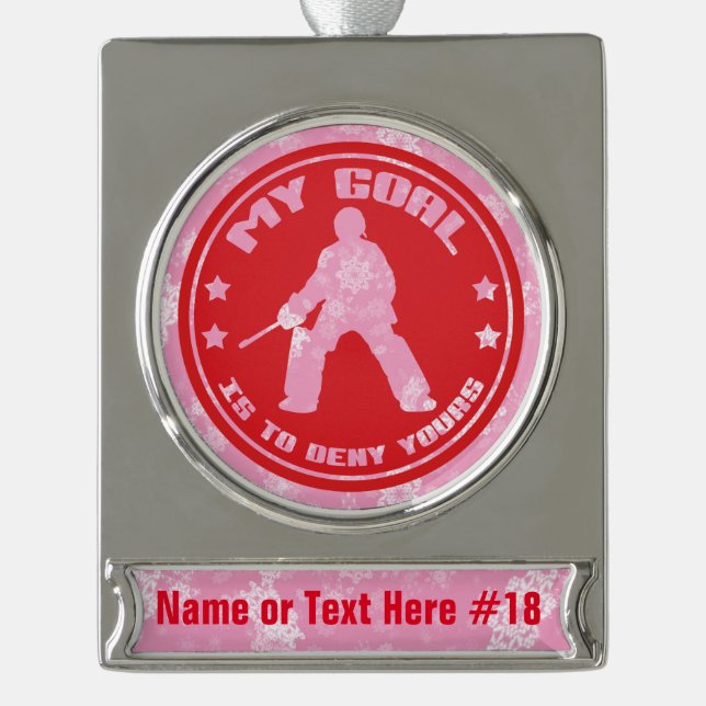 Field Hockey Goalie Custom Christmas Ornament (Front)
