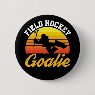 Field Hockey Goalie Goalkeeper Retro 6 Cm Round Badge